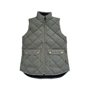 J Crew Excursion Gray Quilted 70% Down Vest with Pockets Women’s Size M